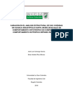 Variación Análisisestructural Viviendas Guadua