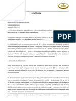 Sentencia: Estado Plurinacional de Bolivia Organo Judicial