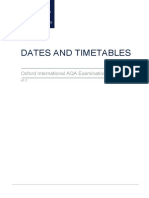 Dates and Timetables Introduction 2022