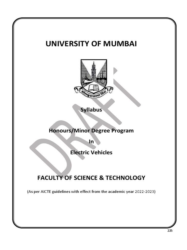04 Electric Vehicles HonoursMinor Degree Program Syllabus PDF