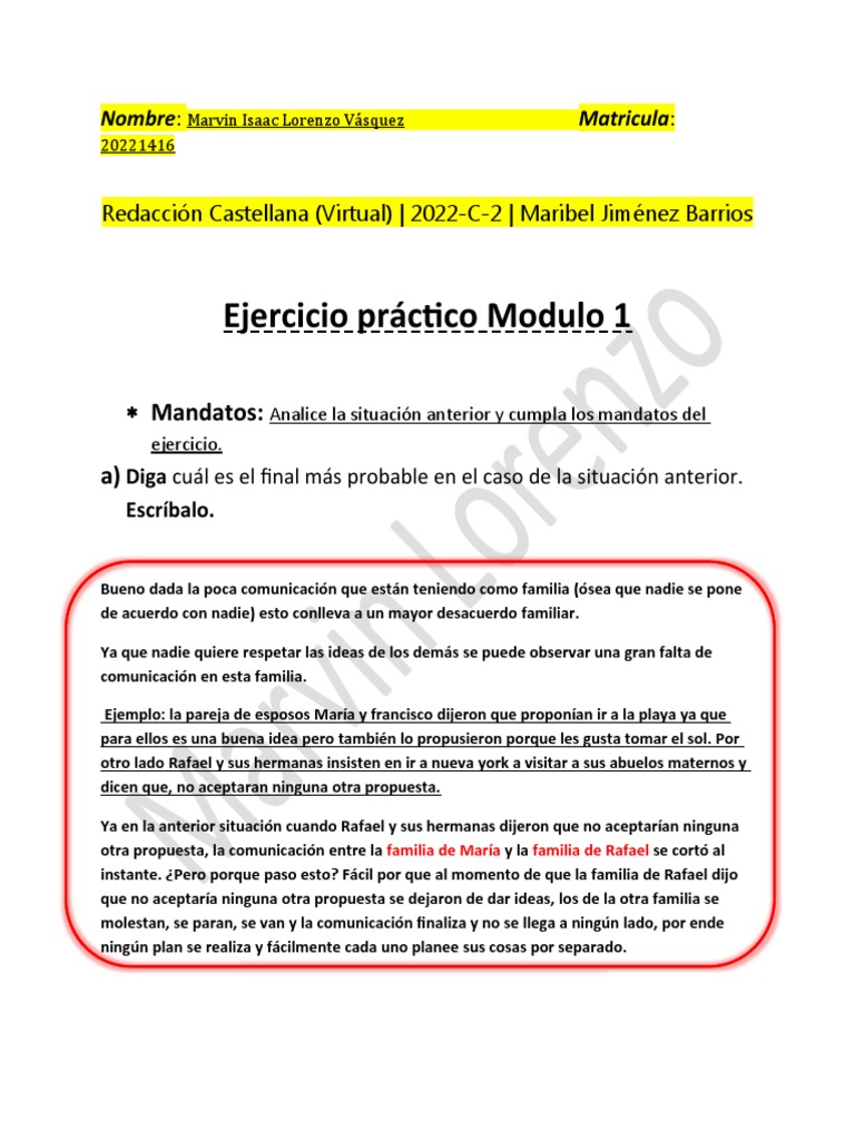 Ejercicio Practico Modulo 1 (Marvin Lorenzo) | PDF | Salud y bienestar