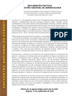 Declaración Encuentro Nacional de Agroecología - 15!09!2022