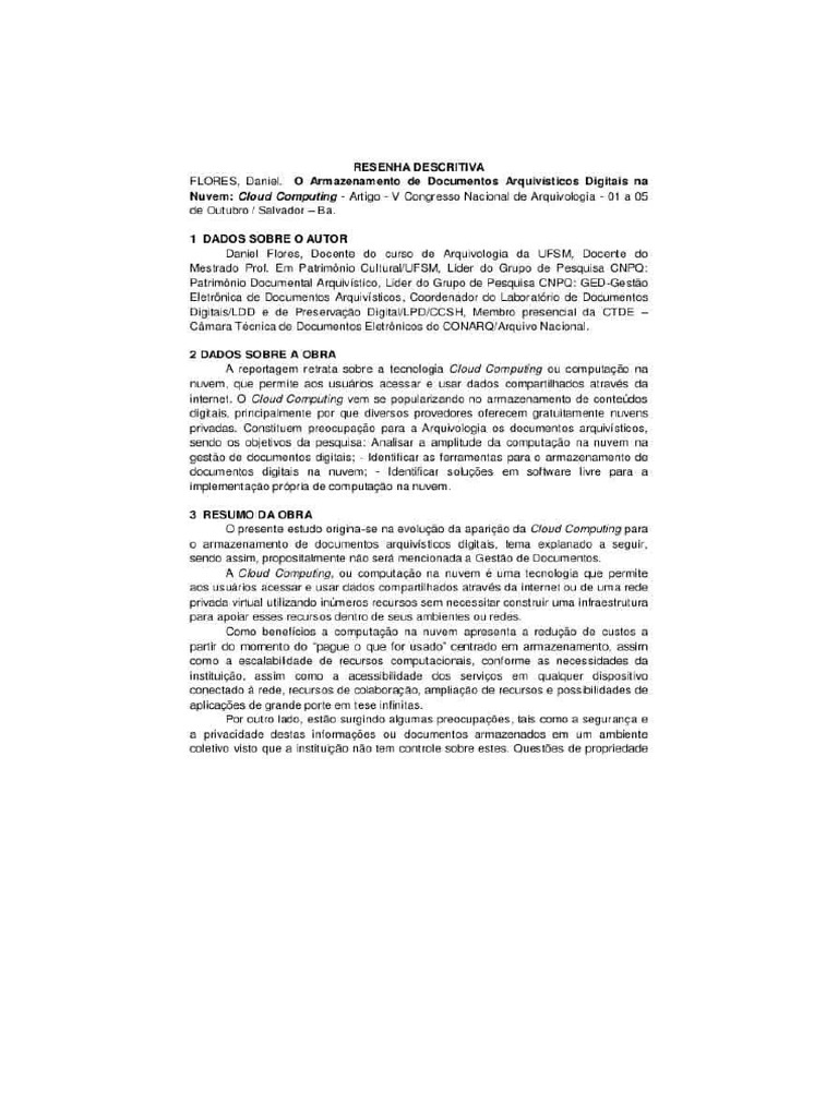 Modelo Resenha Descritiva de Artigo | PDF