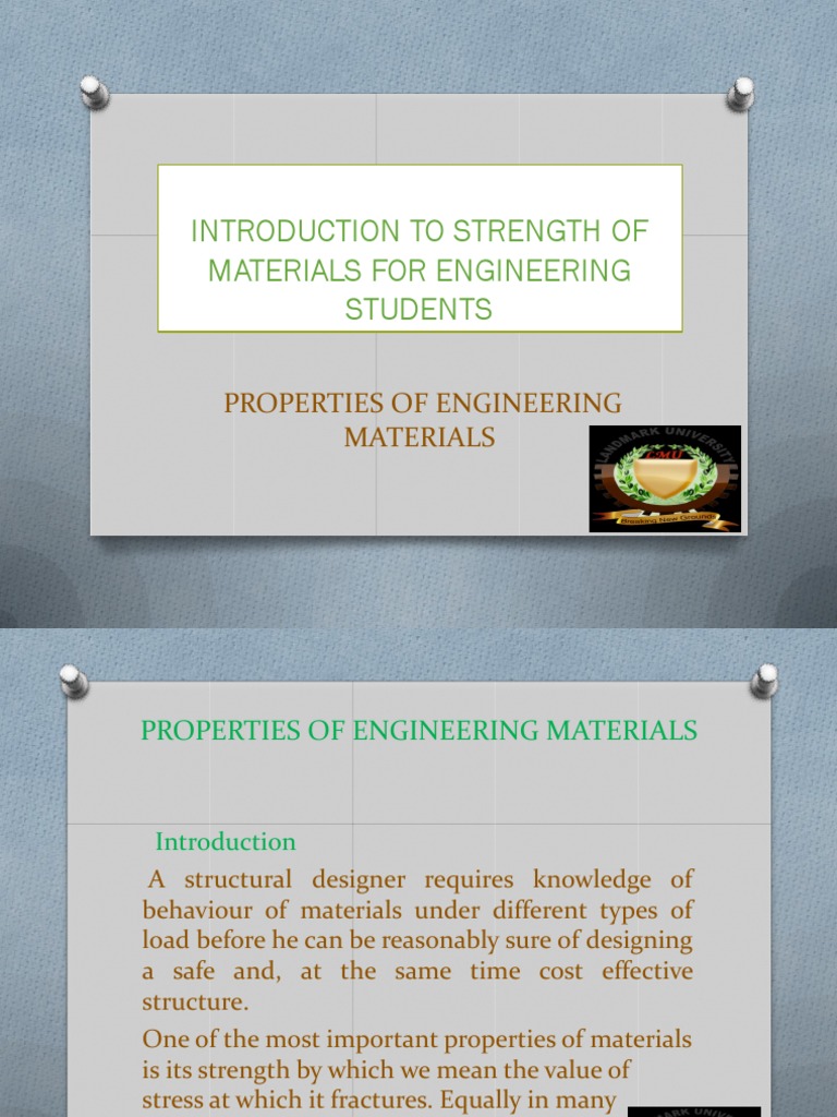Engineering Materials Strength Overview | PDF | Deformation ...