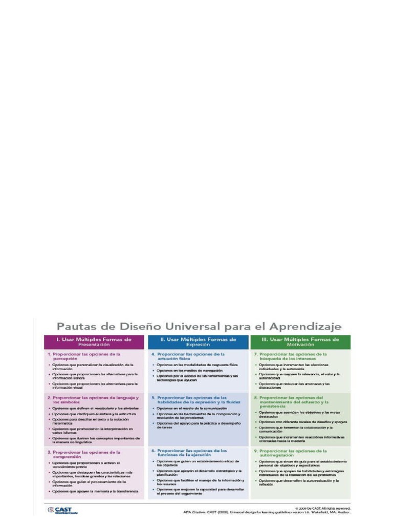 Pautas Para Aplicación Del Dua Pdf