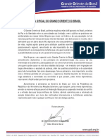 NOTA OFICIAL DO GRANDE ORIENTE DO BRASIL