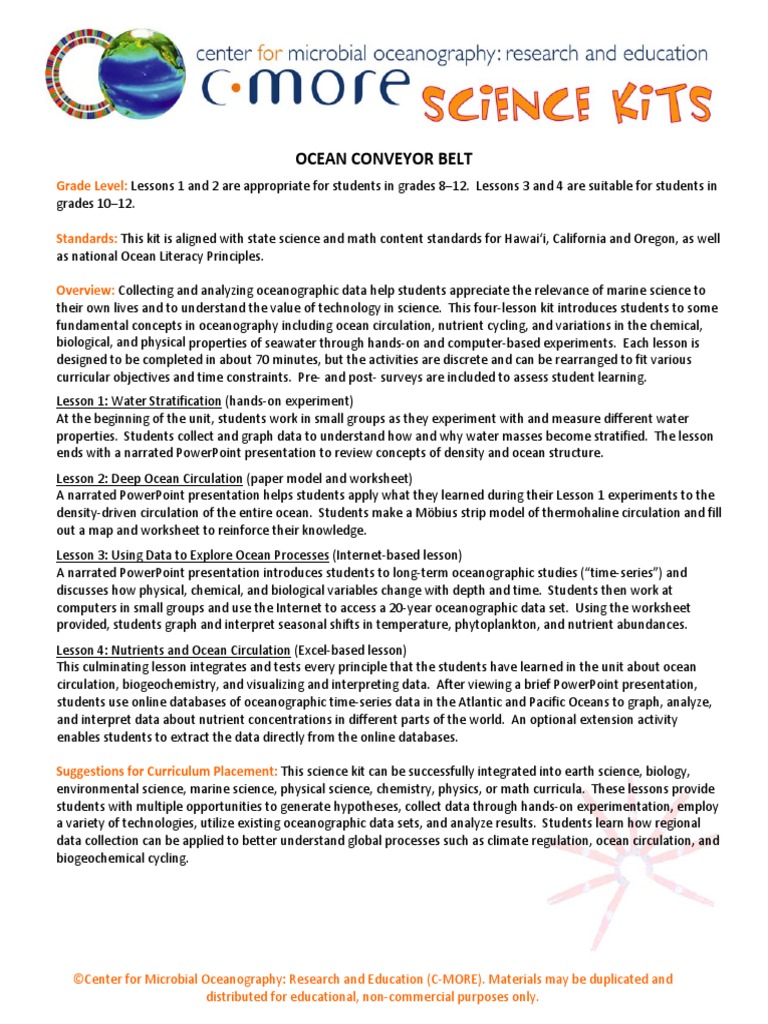 Ocean Conveyor Belt Binder Materials | PDF | Salinity | Oceans