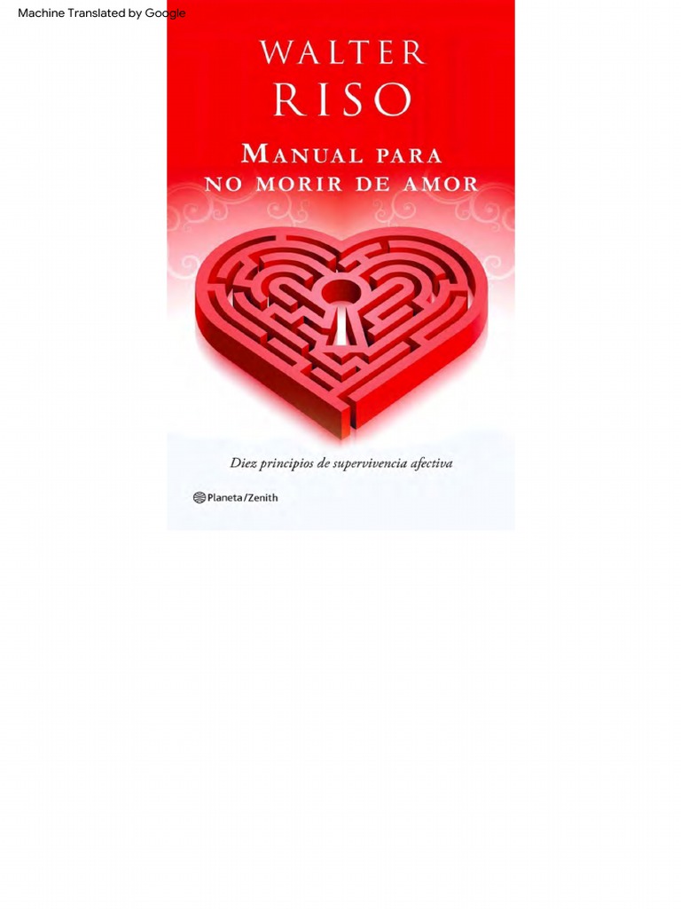 Manual para No Morir de Amor Diez Principios de Supervivencia Afectiva (Walter Riso) PDF Amor Pensamento imagem