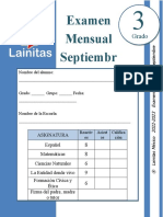 3er Grado - Examen Mensual Septiembre (2022-2023)