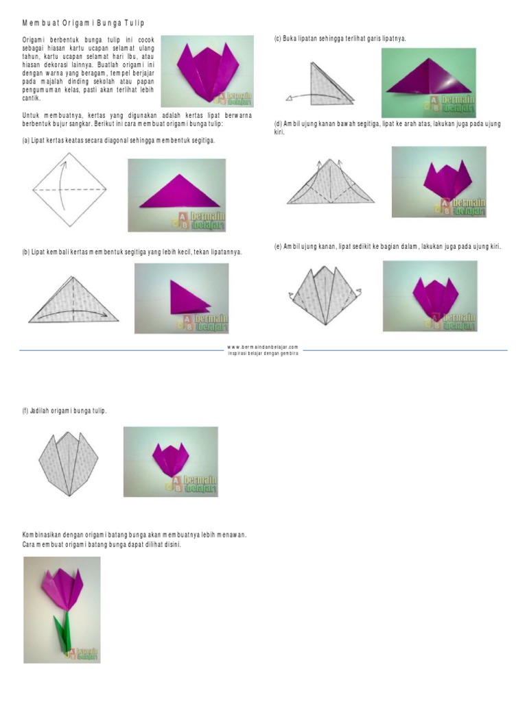 Membuat Origami Bunga Tulip