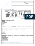 Atividade de Portugues Questoes Sobre Adverbios 7º Ano PDF