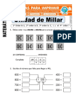 Ficha de Unidad de Millar para Segundo de Primaria