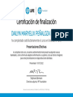 Certificado de Presentaciones Efectivas