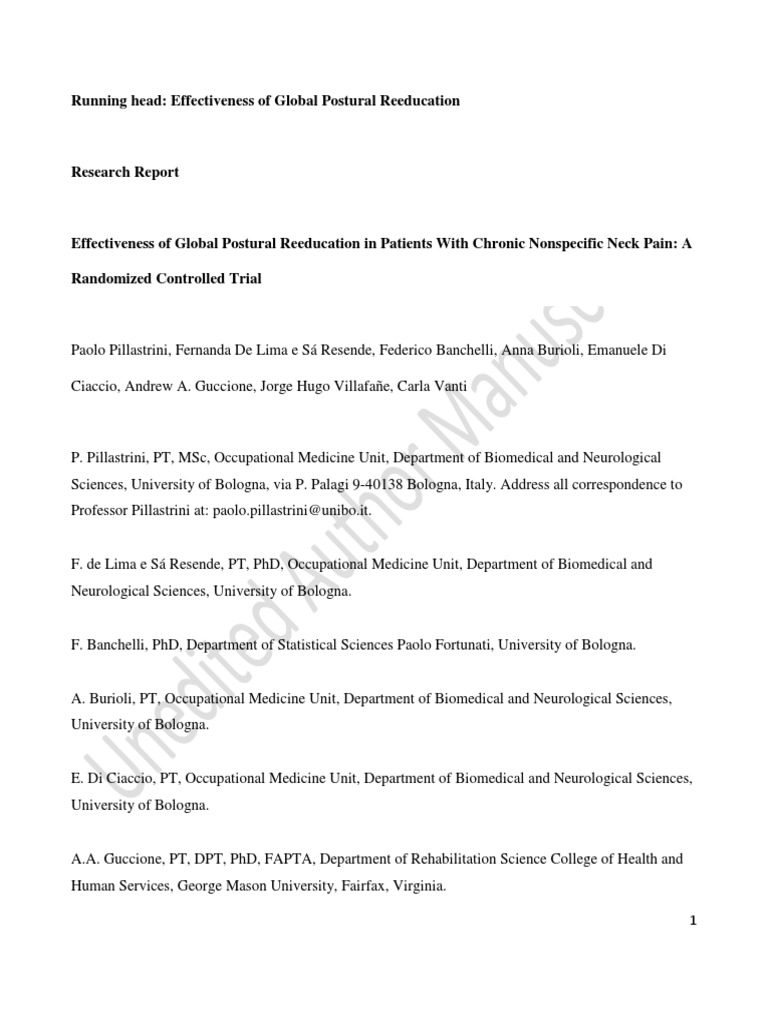 Pillastrini 2016 PDF Anatomical Terms Of Motion Physical Therapy