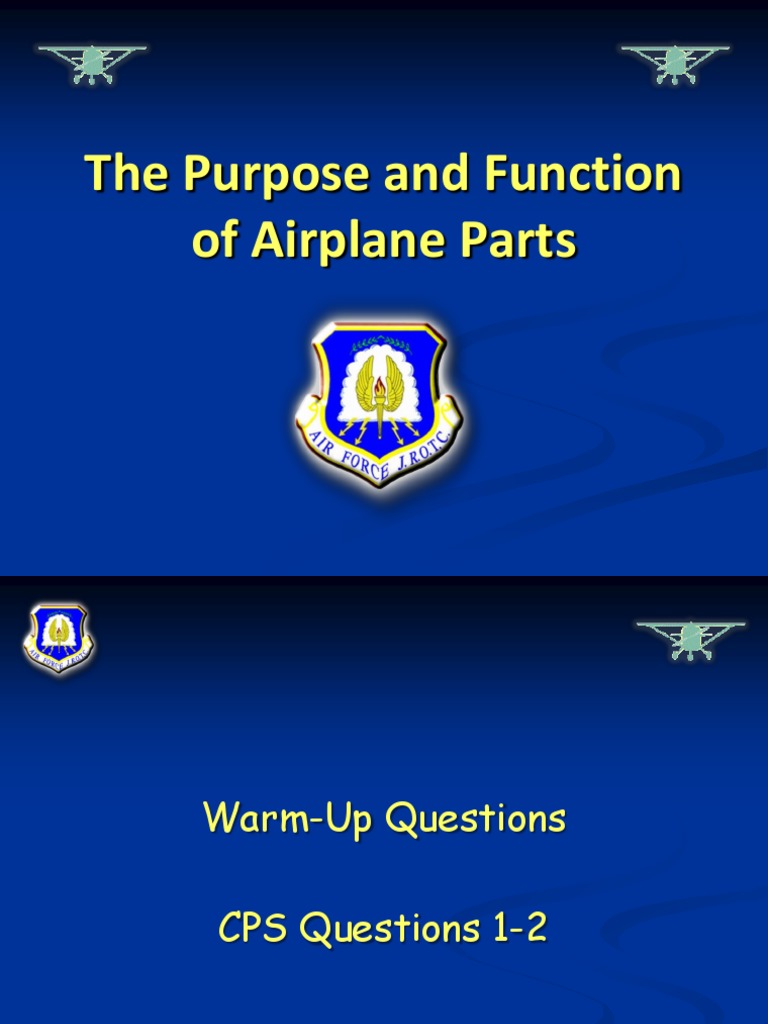 He Purpose and Function of Airplane Parts (Inglés) (Presentación) Autor