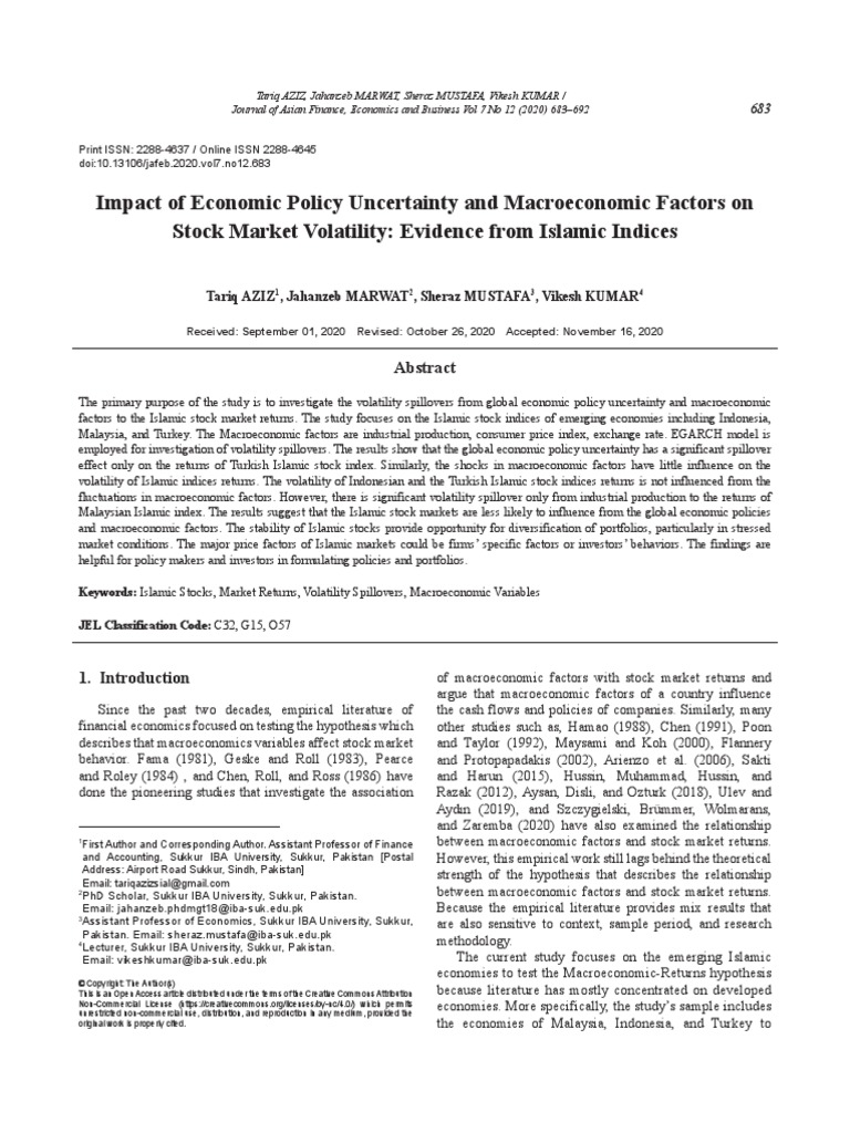 Impact of Economic Policy Uncertainty and Macroeconomic Factors On ...