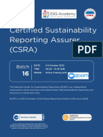 Certified Sustainability Reporting Assurance Training