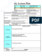 Daily Lesson Plan Y1 Monday