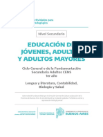 Educación de Jóvenes, Adultos Y Adultos Mayores: Nivel Secundario