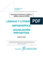 Lengua Y Literatura Informática Legislación Impositiva: Secundario de Jóvenes, Adultos y Adultos Mayores (CENS)