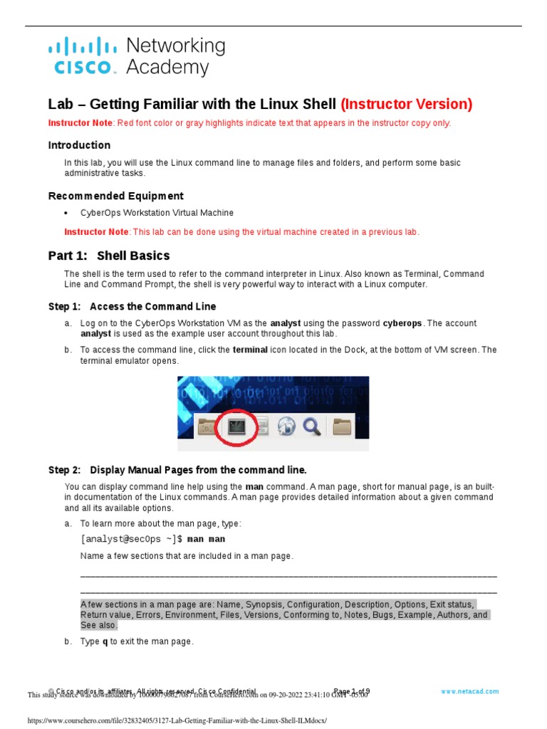 3.1.2.7 Lab Getting Familiar With The Linux Shell ILM | PDF | Command ...