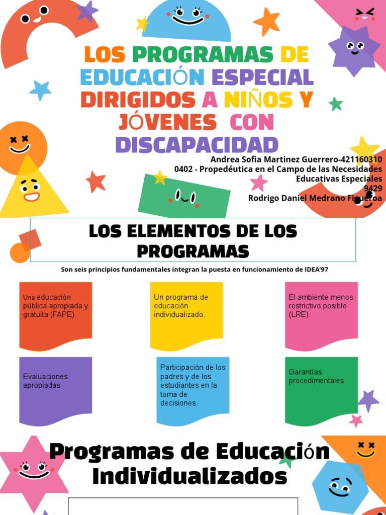 Act 3 - Os Programas de Educación Especial Dirigidos A Niños y Jóvenes ...
