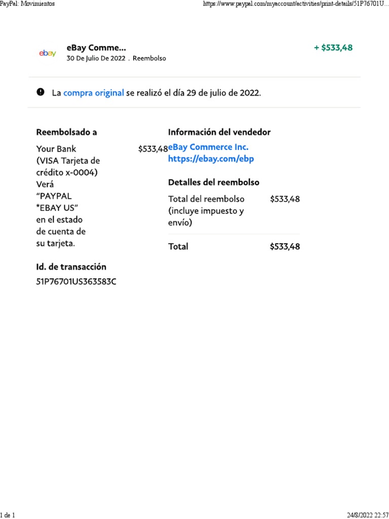 PayPal Movimie25ntos | PDF
