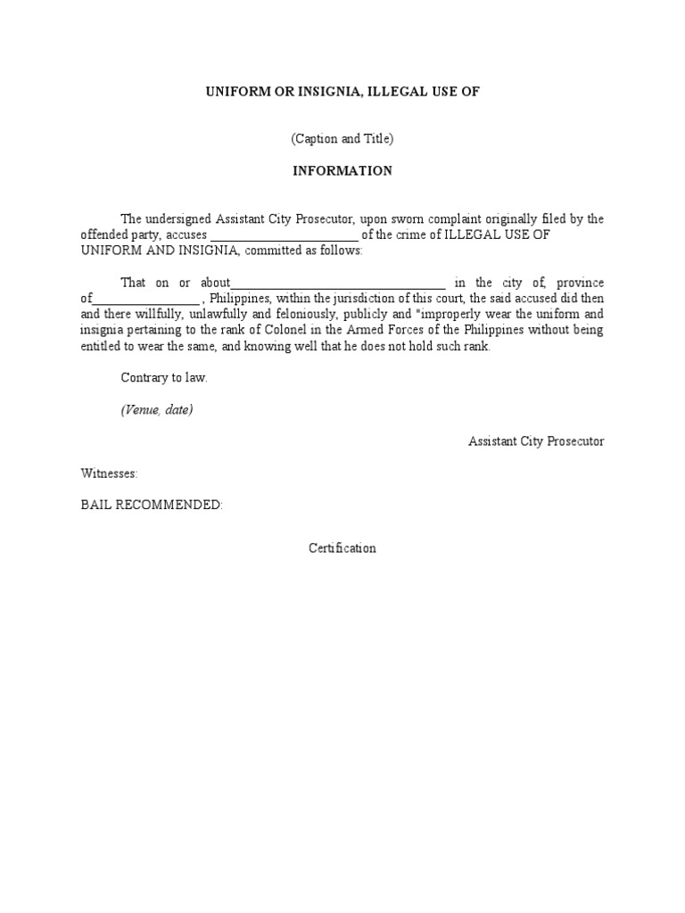 Uniform or Insignia, Illegal Use of | PDF | Social Science