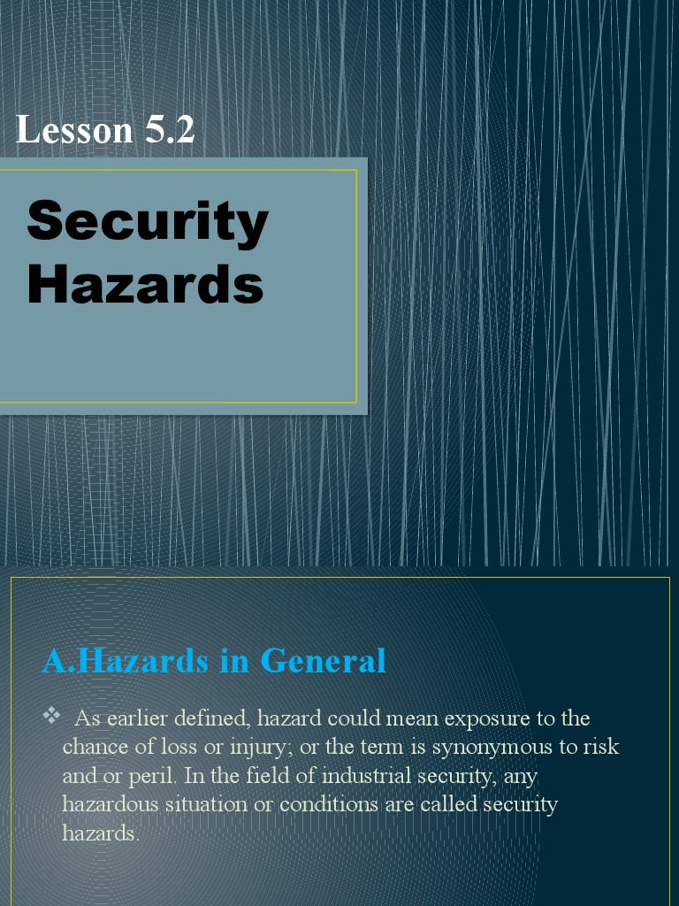 Understanding Security Hazards Types | PDF | Hazards | Espionage
