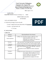 BSN Nursing Report Sheet Analysis of Proteins
