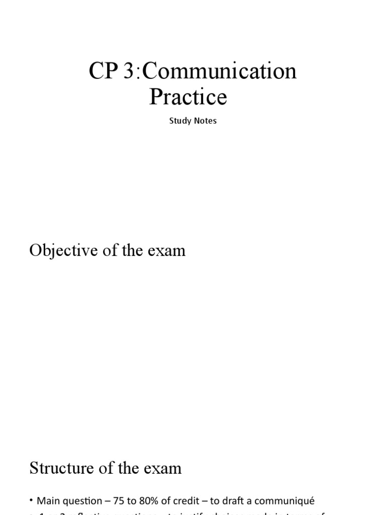 CP3 Communication Exam Study Guide | PDF | Communication | Memorandum
