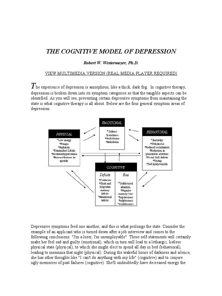 The Cognitive Model of Depression | PDF | Major Depressive Disorder ...