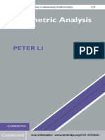 (Cambridge Studies in Advanced Mathematics 134) Peter Li - Geometric Analysis (2012, Cambridge University Press)