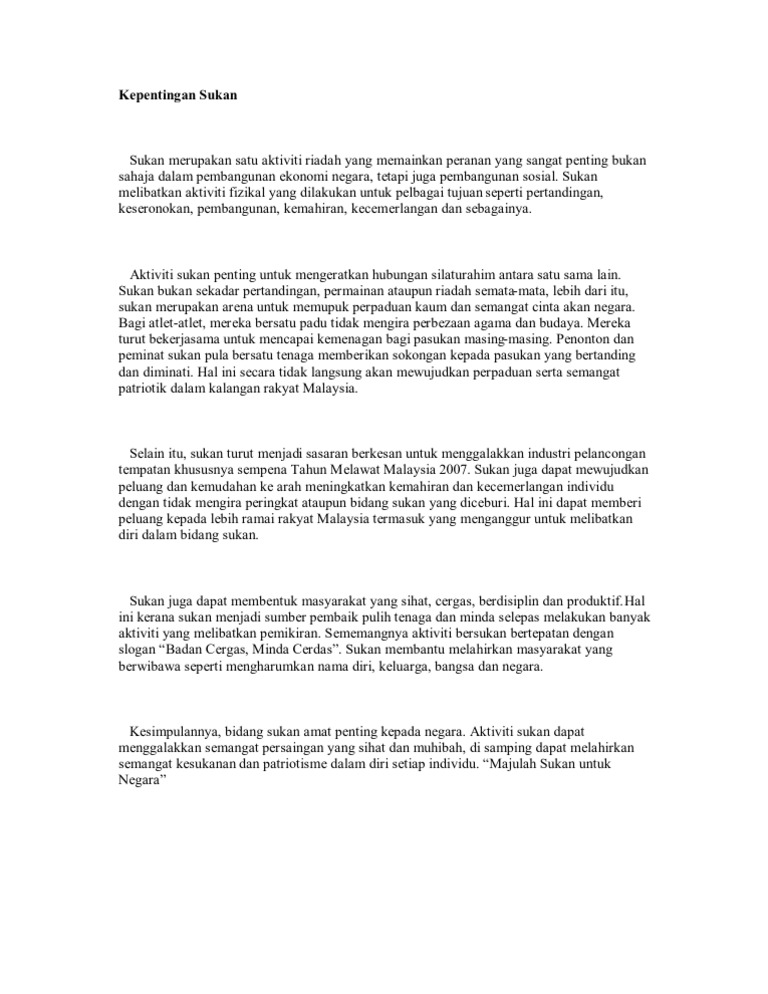 Kepentingan Sukan  PDF