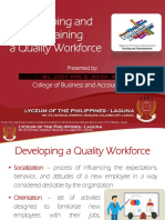 Topic 4 - Developing and Maintaining A Quality Workforce