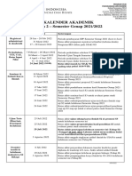 Kalender Akademik FEB Semester Genap 2021/2022