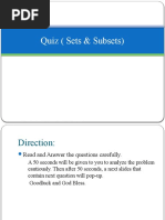 Quiz (Sets & Subsets)