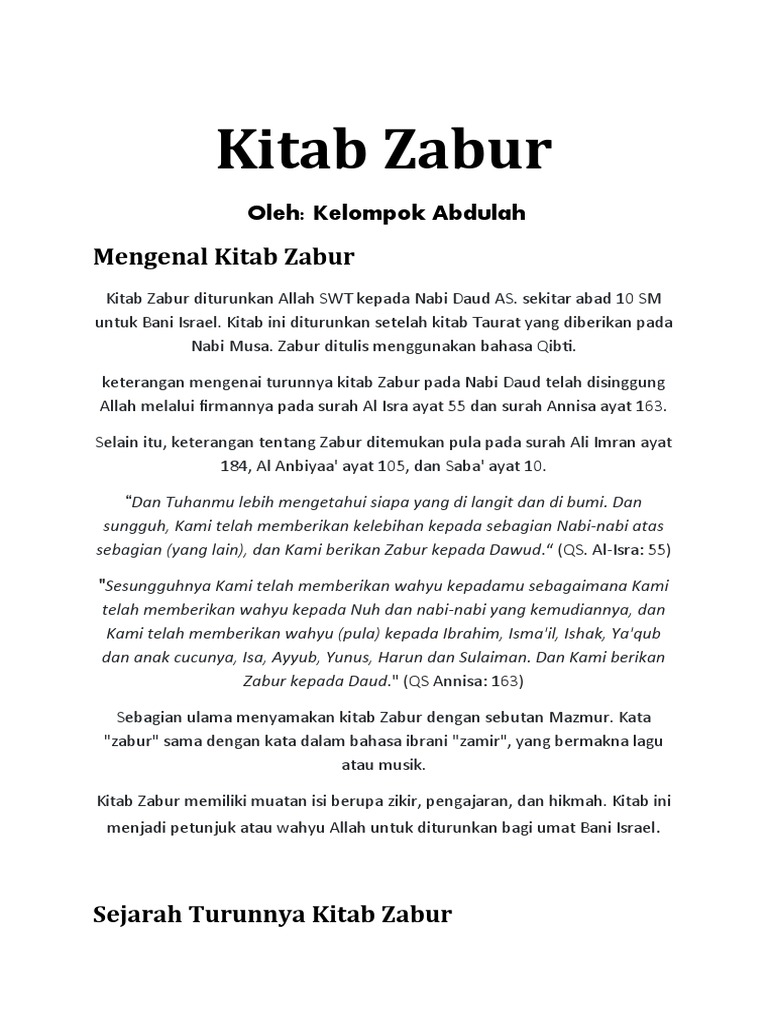 Kitab Zabur 1 Pdf
