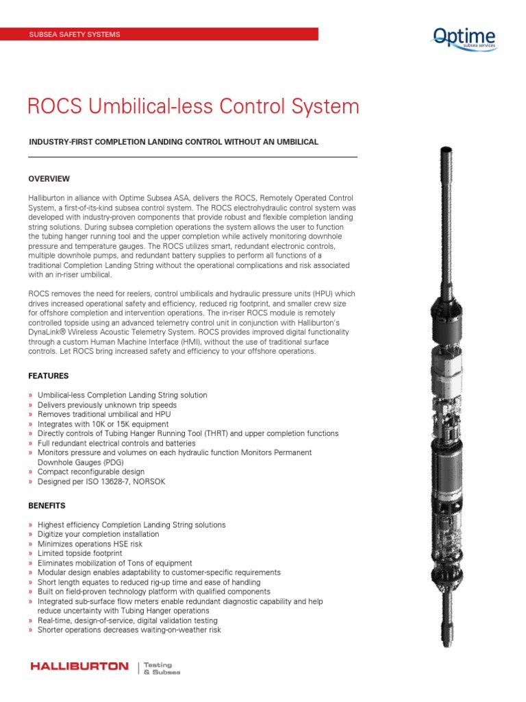 ROCS Umbilical-Less Control System | PDF | Subsea (Technology) | Telemetry