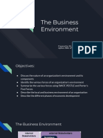 The Business Environment PESTLE Analysis