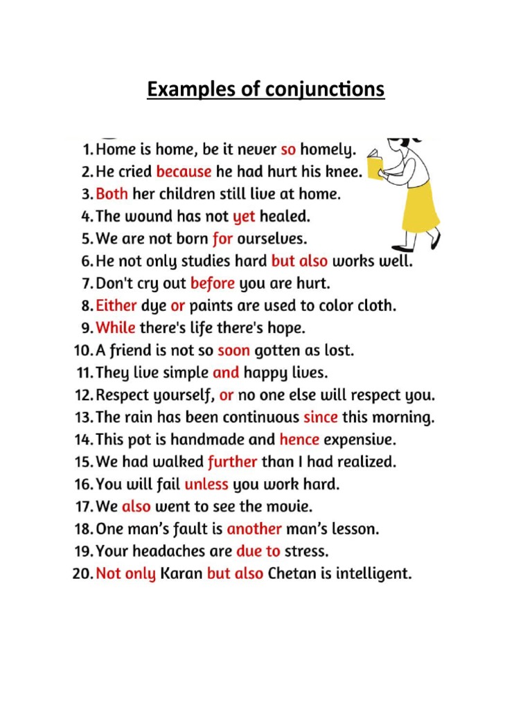 List of Conjunction Words Explained | PDF | Language Arts & Discipline