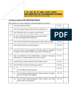 Checklist of Items For The Final SIP Report