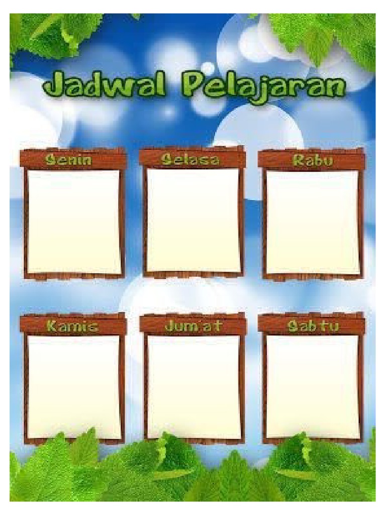 Download Template Jadwal Pelajaran PDF