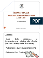 Funzione Strumentale - Autoanalisi D'istituto - (Area1) - Sintesi Report Finale Autoanalisi