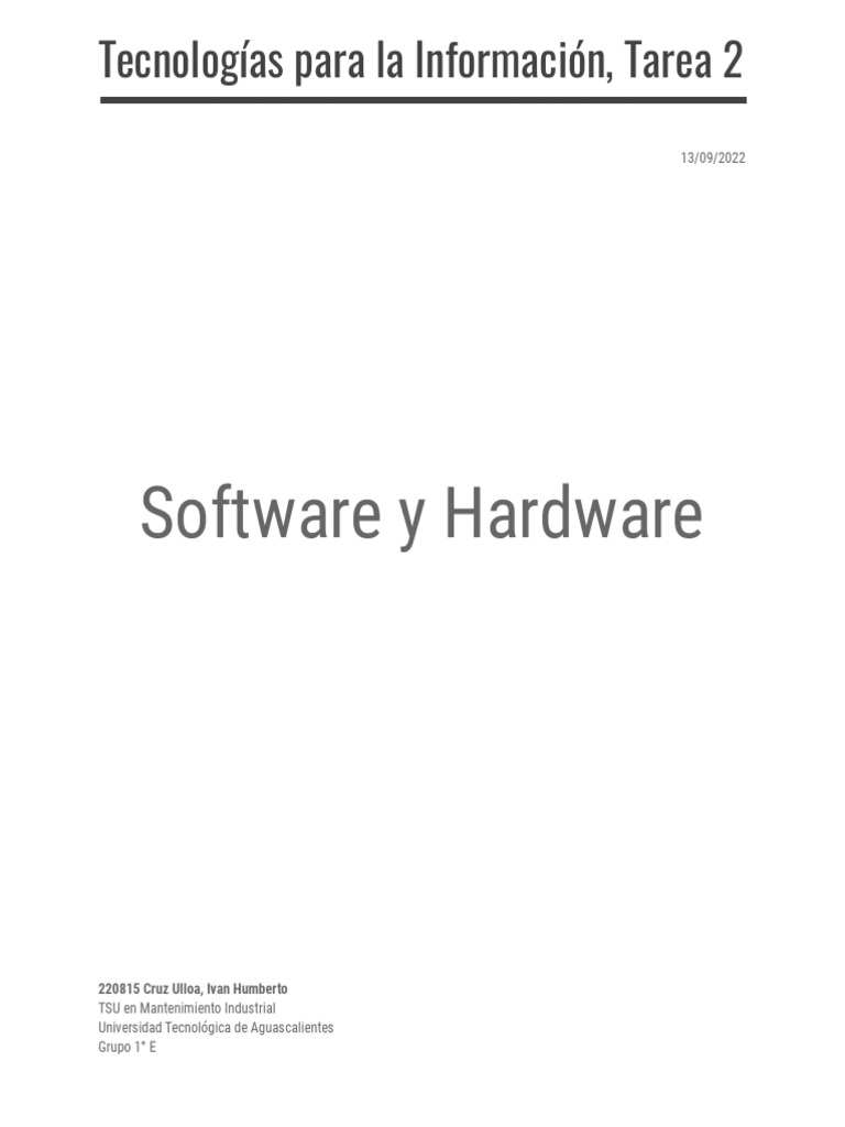 Glosario de Hardware y Software Informático | PDF | Hardware de la ...