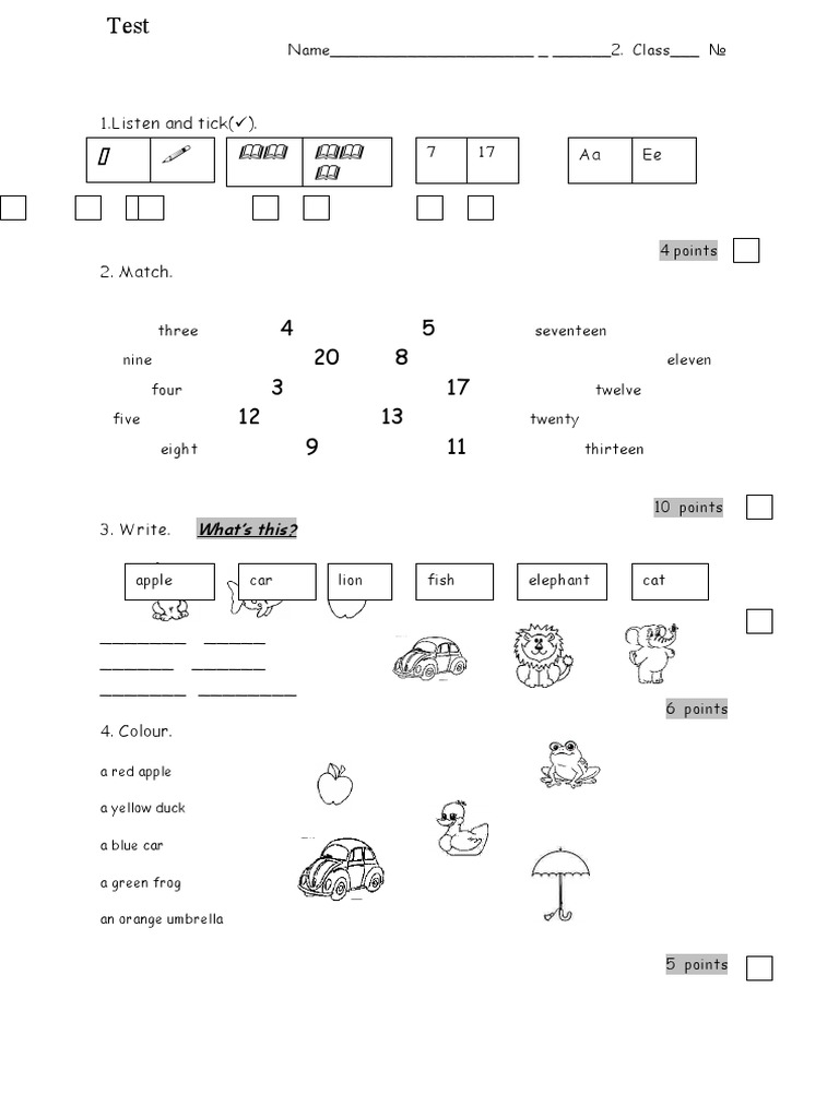 TEST- 2nd Grade (1) | PDF