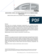 Reflexões Acerca Do Pensamento de Paulo Freire Sobre Educação