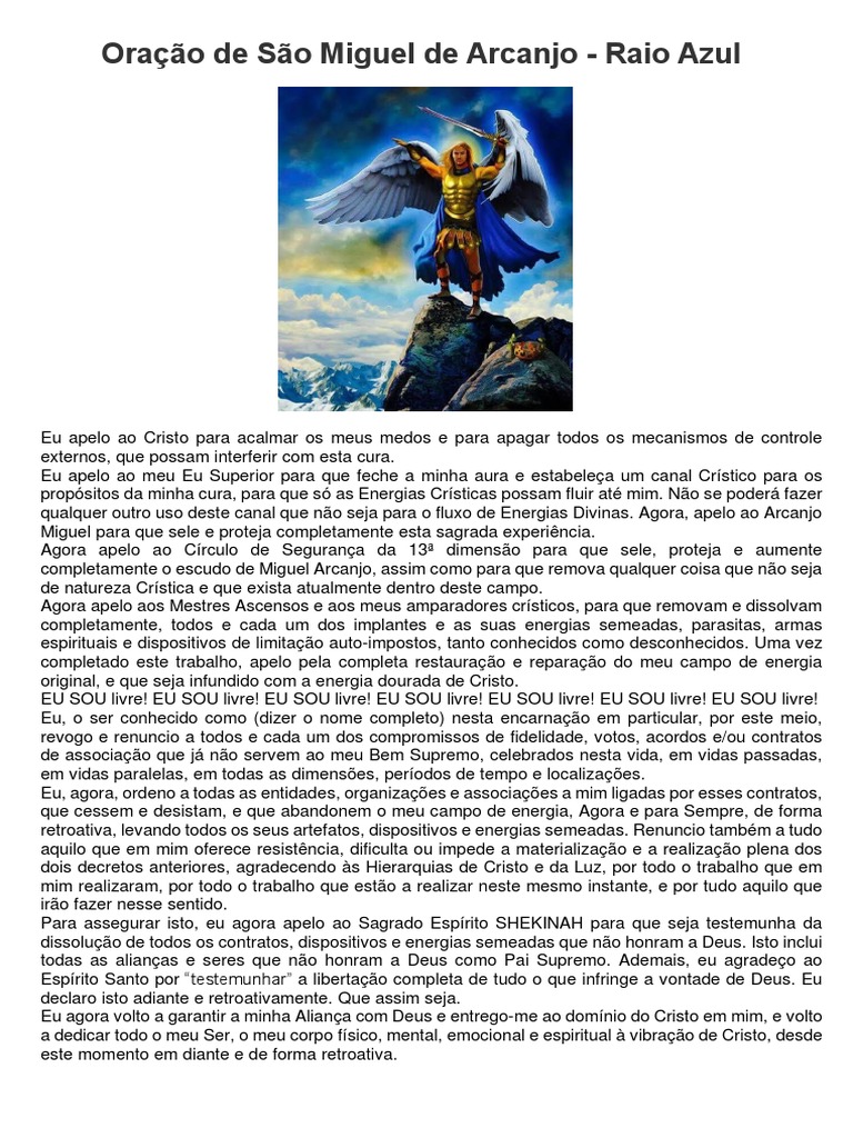 Oração de São Miguel de Arcanjo - 21 Dias | PDF | Jesus | Miguel (Arcanjo)