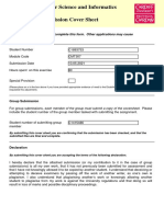 School of Computer Science and Informatics Coursework Submission Cover Sheet