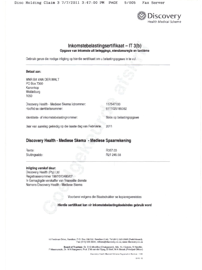 Discovery Medical Scheme Forms | PDF